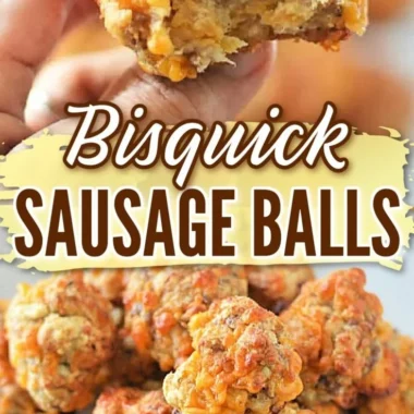 Delicious Bisquick sausage balls served on a platter for a snack