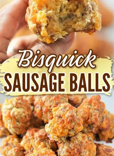 Delicious Bisquick sausage balls served on a platter for a snack