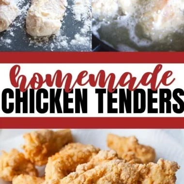 Crispy fried chicken tenders served with dipping sauce