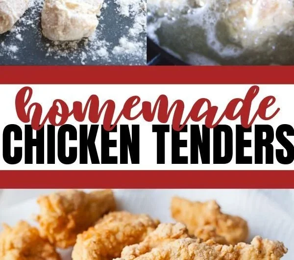 Crispy fried chicken tenders served with dipping sauce