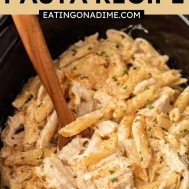 Delicious Crock Pot Cajun Chicken Pasta served on a plate