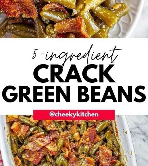 Simple green bean side dish served on a plate with seasoning.
