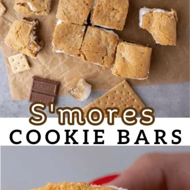 Delicious S'mores Cookie Bars with marshmallows, chocolate, and graham crackers