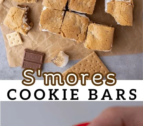 Delicious S'mores Cookie Bars with marshmallows, chocolate, and graham crackers