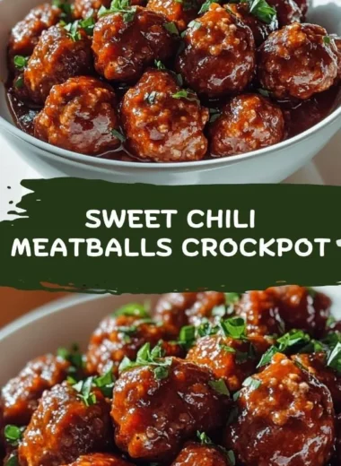 Plate of Sweet Chili Meatballs garnished with herbs and served with dipping sauce