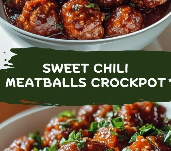 Plate of Sweet Chili Meatballs garnished with herbs and served with dipping sauce