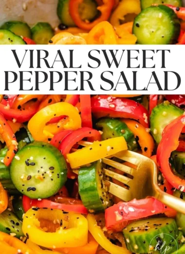 Viral sweet pepper salad with vibrant colors and fresh ingredients