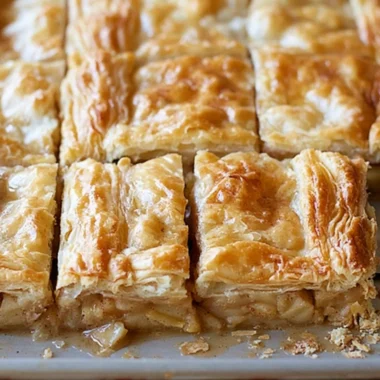 Delicious Apple Slab Pie served with a slice removed, showcasing juicy apple filling.