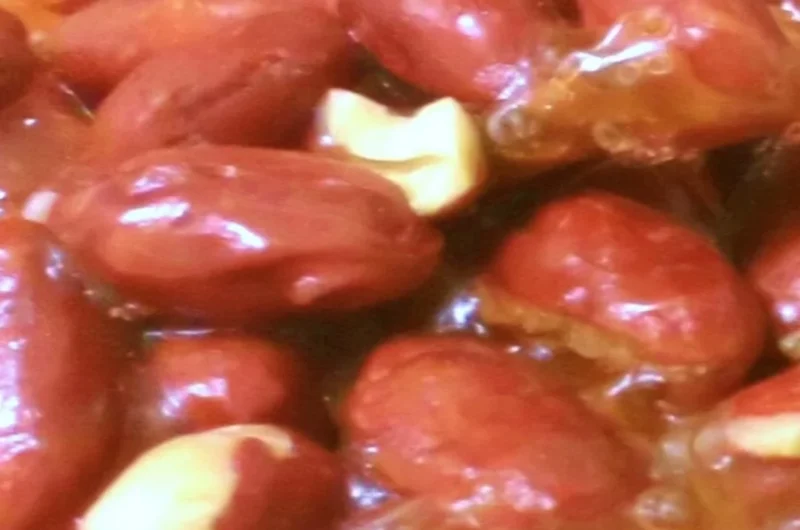 Delicious homemade peanut brittle served in a bowl