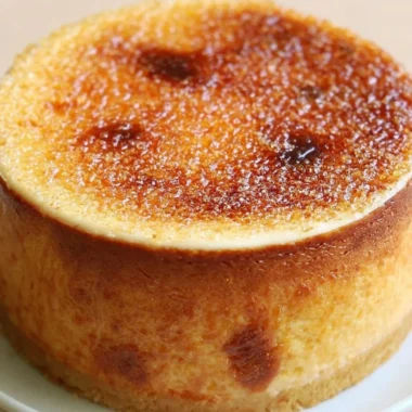 Delicious burnt cream cheesecake with a caramelized top layer