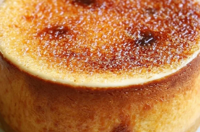 Delicious burnt cream cheesecake with a caramelized top layer