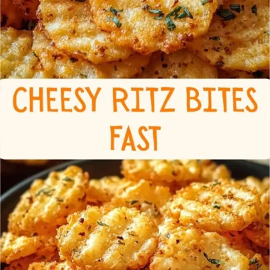 Cheesy Garlic Ritz Bits snacks in a serving bowl, perfect for snacking.