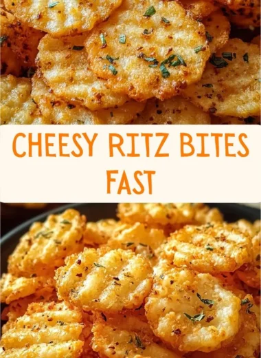 Cheesy Garlic Ritz Bits snacks in a serving bowl, perfect for snacking.