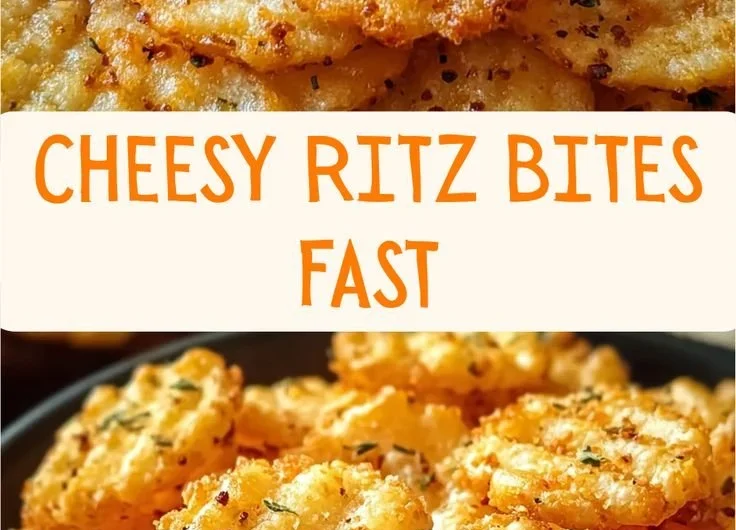 Cheesy Garlic Ritz Bits snacks in a serving bowl, perfect for snacking.