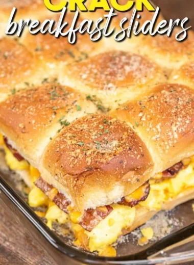 Delicious Crack Breakfast Sliders filled with eggs, cheese, and sausage