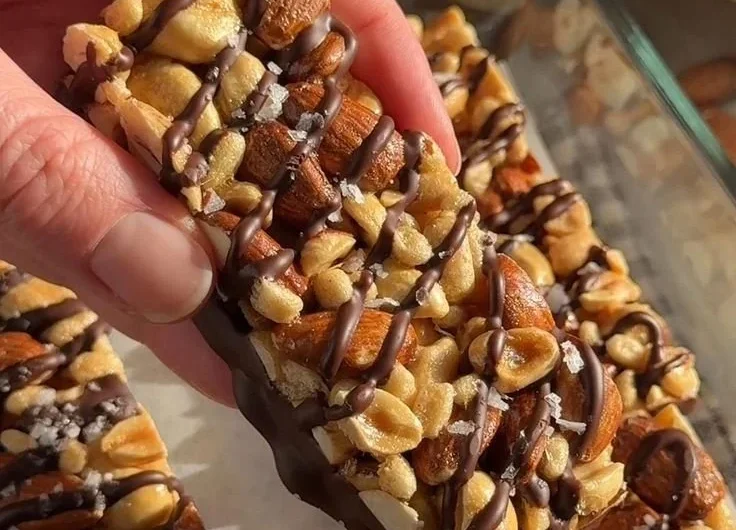 Dark Chocolate and Sea Salt Nut Bars, a nutritious snack packed with nuts and flavor