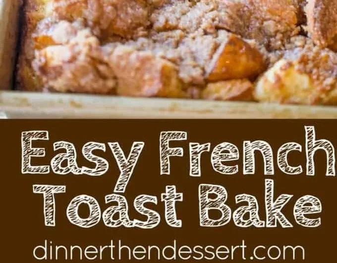 Delicious easy French toast bake served with syrup and berries