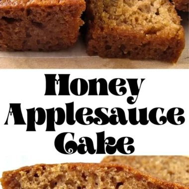 Delicious slice of Honey Applesauce Cake served on a plate