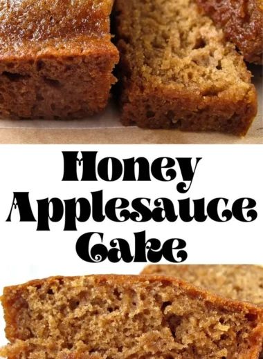 Delicious slice of Honey Applesauce Cake served on a plate