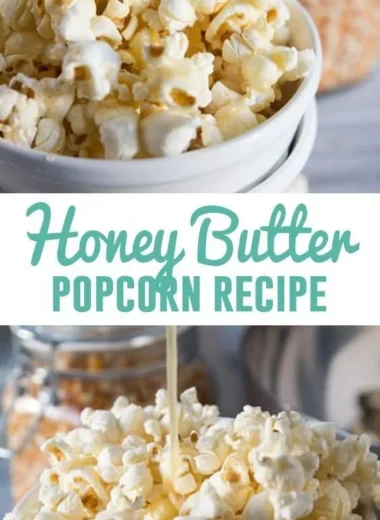 Delicious Honey Butter Popcorn in a bowl, perfect sweet and salty snack