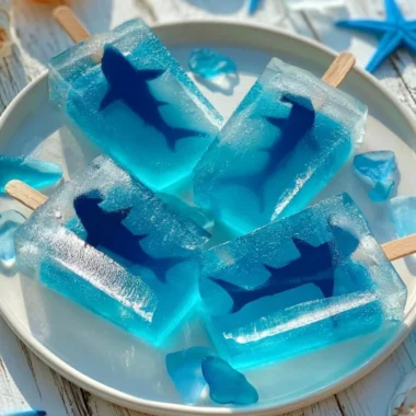 Colorful Jiggly Shark Pops perfect for summer parties