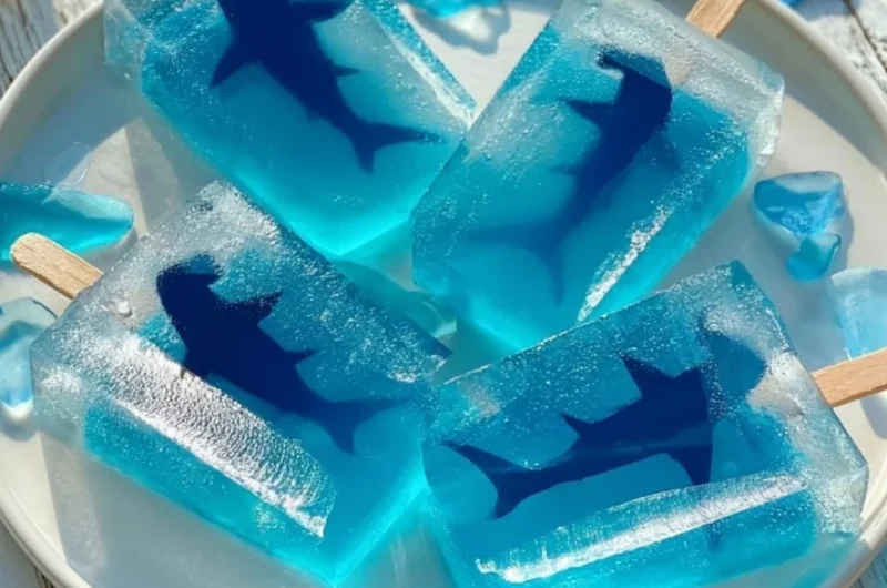Colorful Jiggly Shark Pops perfect for summer parties