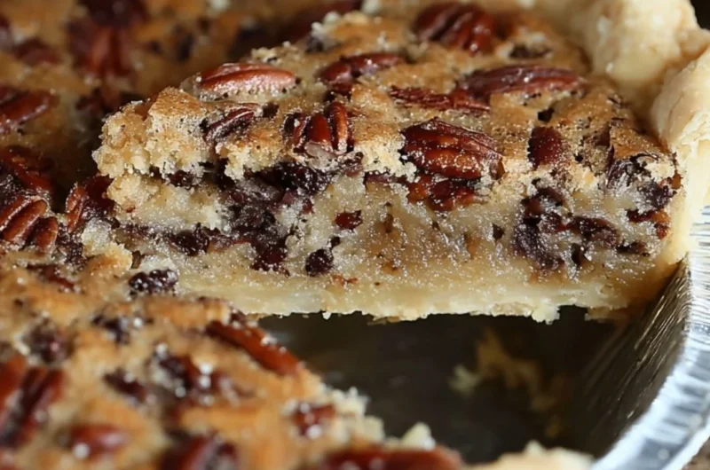Delicious Kentucky Pecan Pie topped with toasted pecans and a golden crust.