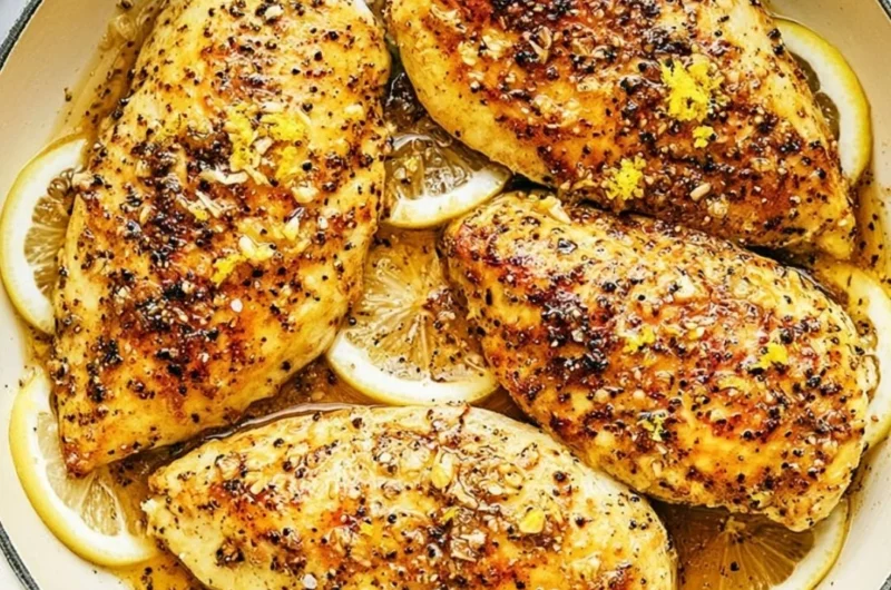 Delicious Lemon Pepper Chicken Dinner served with sides.