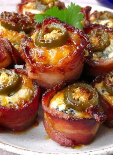 Delicious Pig Shots appetizer served on a platter with BBQ sauce.