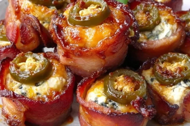 Delicious Pig Shots appetizer served on a platter with BBQ sauce.