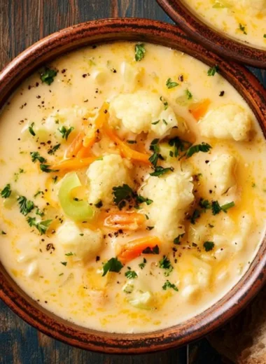 Assorted bowls of popular soup garnished with fresh herbs and spices.