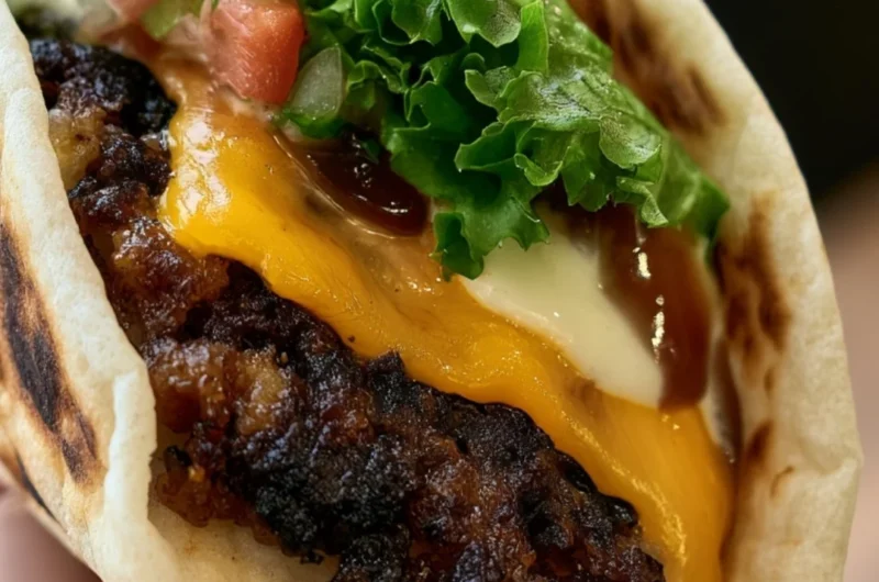Delicious Smash Burger Tacos served on a plate