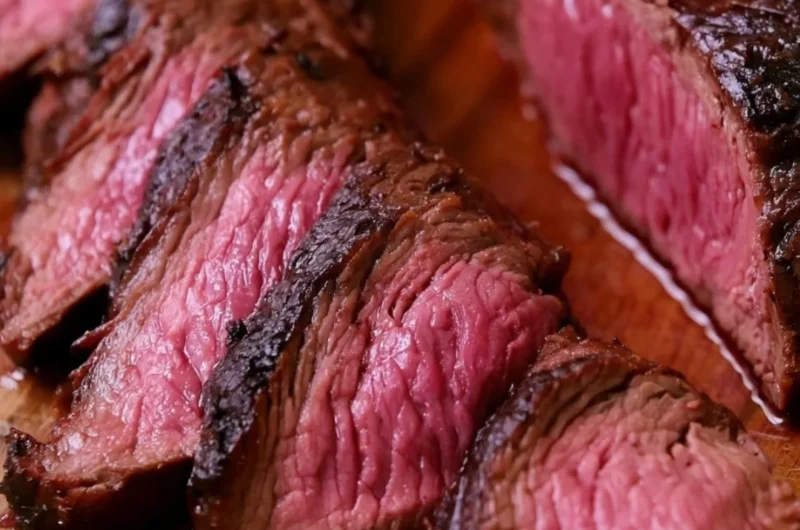 Delicious steak marinated in a flavorful homemade marinade.