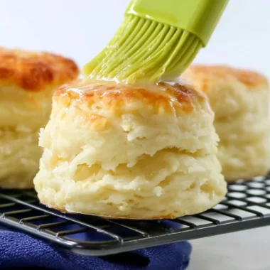 Fluffy self-rising flour biscuits ready to be served warm