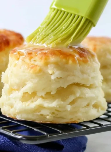 Fluffy self-rising flour biscuits ready to be served warm