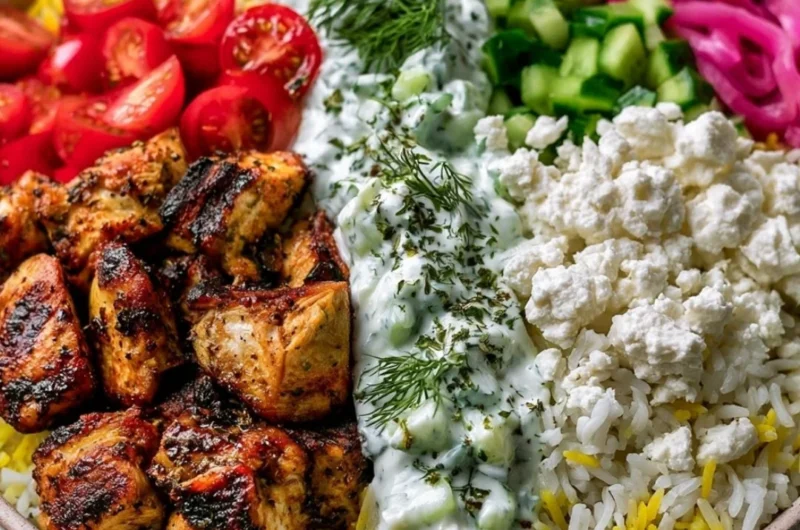 Cozy Mediterranean Lemon-Dill Chicken Bowl featuring fresh ingredients.