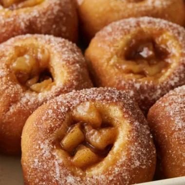 Delicious homemade cozy apple pie donuts fresh out of the oven