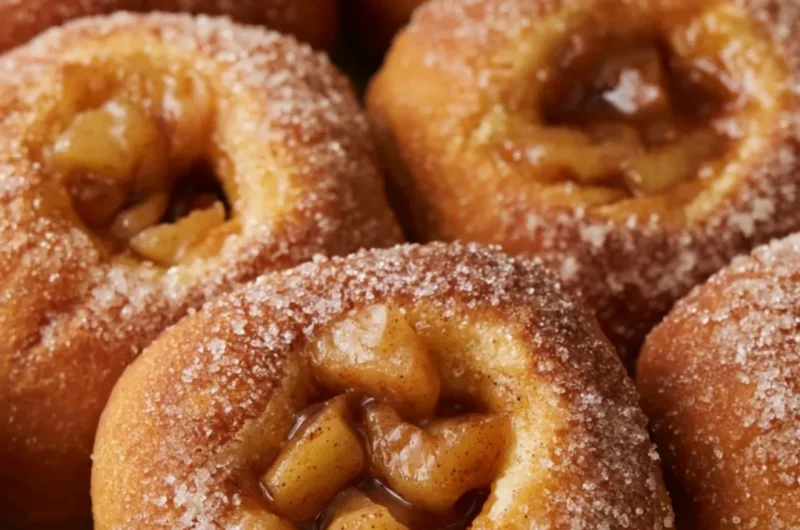 Delicious homemade cozy apple pie donuts fresh out of the oven